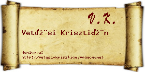 Vetési Krisztián névjegykártya
